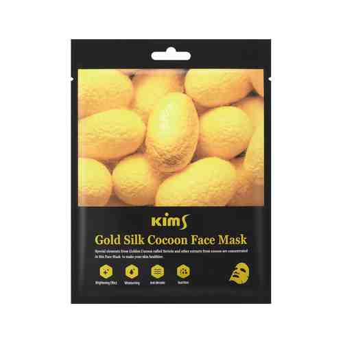 Антивозрастная тканевая маска для лица с протеинами кокона шелкопряда Kims Gold Silk Cocoon Face Maskарт. ID: 966921