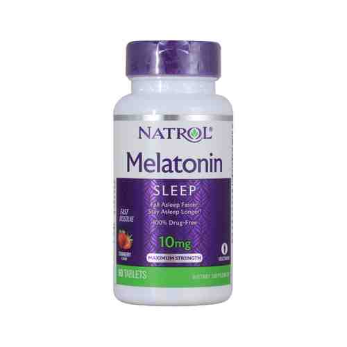 Быстрорастворимый мелатонин для улучшения качества сна со вкусом клубники Natrol Sleep Melatonin 10 mg Fast Dissolveарт. ID: 968480