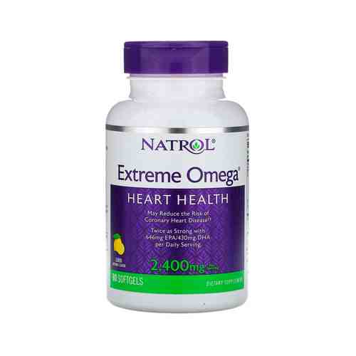 Омега-3 c натуральным лимонным вкусом Natrol Heart Health Extreme Omega 2400 mgарт. ID: 968484