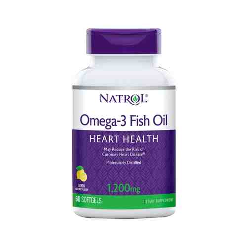 Омега-3 c натуральным лимонным вкусом Natrol Heart Health Omega-3 Fish Oil 1200 mg 60 Packарт. ID: 978568