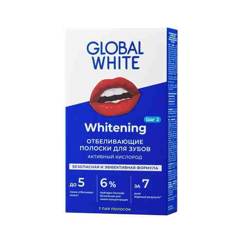 Отбеливающие полоски с активным кислородом Global White Teeth Whitening Strips 7 Packарт. ID: 988758