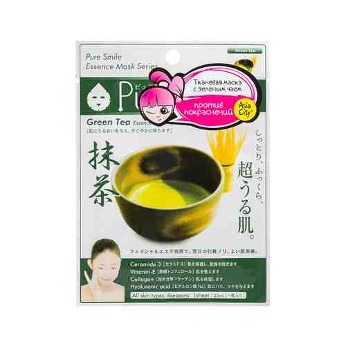 Успокаивающая тканевая маска для лица с экстрактом зеленого чая Sunsmile Pure Smile Green Tea Essence Maskарт. ID: 940789