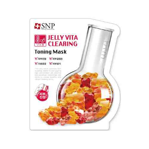 Успокаивающая тканевая маска для лица с витамином В SNP Jelly Vita Clearing Toning Maskарт. ID: 890352