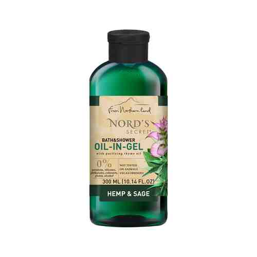 Успокаивающий гель для душа с ароматом шалфея Nord's Secret Calming Bath & Shower Oil-In-Gel Hemp & Sageарт. ID: 987855