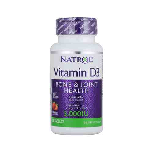 Витамин D3 со вкусом клубники Natrol Bone & Joint Health Vitamin D3 5000 IUарт. ID: 968482
