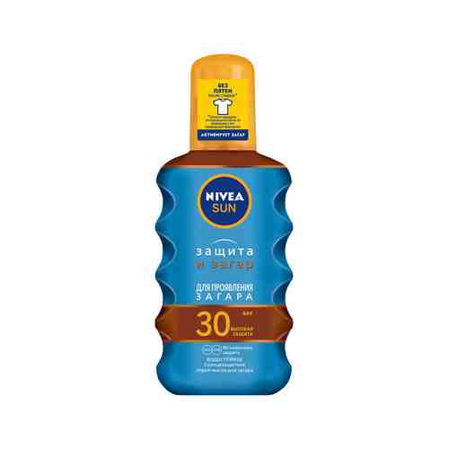 Водостойкое солнцезащитное спрей-масло для загара Nivea Защита и загар Для проявления загара SPF 30арт. ID: 825911