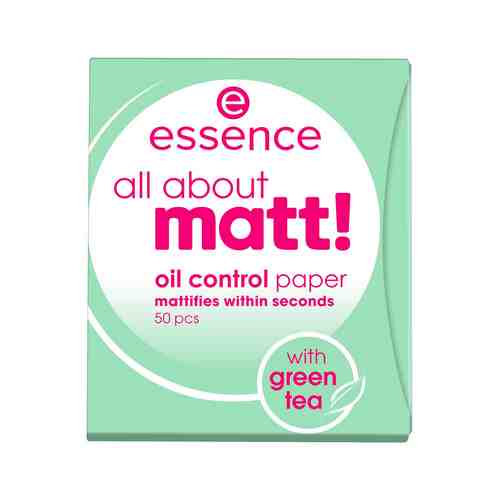 Матирующие салфетки для лица с зеленым чаем Essence All about Matt! Oil Control Paper with Green Teaарт. ID: 951725