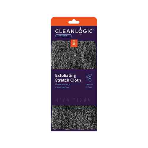 Растягивающаяся мочалка для тела с древесным углем Cleanlogic Detoxify Exfoliating Stretch Clothарт. ID: 960445